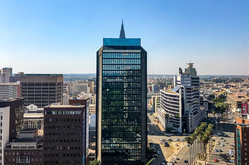 Harare skyline at dusk